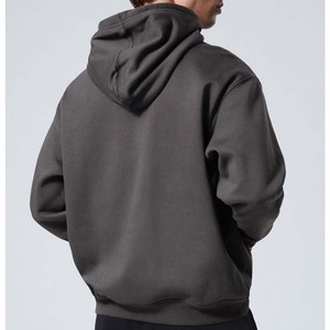 Sweat-shirts à capuche d'hiver en coton 100% écologique avec logo personnalisé, brodés, teints unis, doublés en polaire, avec poche, pour hommes - Product Image 4