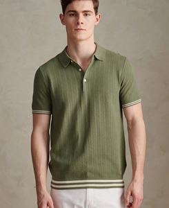 2026 High Performance Men's Olive <b>Green</b> Short Sleeve Knitted Cotton Polo Shirt Solid Color Breathable Casual Design Regular Fit - Product Image 3