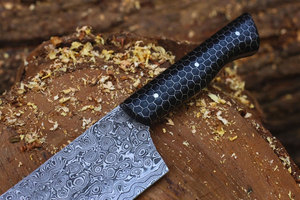 Nuevo Cuchillo de Chef de Damasco de 8 Pulgadas, Forjado a Mano, con Espiga Completa, Patrón Trenzado, Mango de Panal, Estilo Japonés, para Cocina - Product Image 3