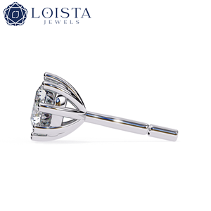 Pendientes Clásicos de Moda Luster Jewelry con Diamante Cultivado en Laboratorio de 2 Quilates y Oro Blanco de 18 Quilates para Mujer - Product Image 2