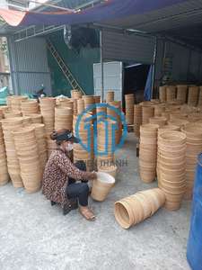 Round rattan <b>Woven</b> <b>Basket</b> With Handles Decorative Storage <b>Basket</b> For Home Organization, Durable Storage <b>Basket</b> - Product Image 6