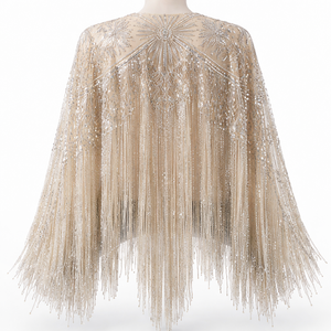 Vente en gros de capes à franges à paillettes pour adultes, veste de mariage - Options de conception personnalisées et fabricant OEM / Acrylique / Coton / Polyester - Product Image 2