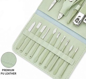 Kit de coupe-ongles professionnel 16 pièces vert clair, ensemble de manucure et pédicure avec outils en acier inoxydable, kit de toilettage unisexe - Product Image 6