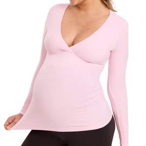 Débardeur de yoga personnalisé en gros pour la maternité, dos nageur, respirant, absorbant la transpiration, séchage rapide, pour l'entraînement pendant la grossesse - Product Image 2