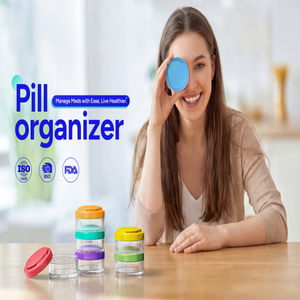 Plastic 7-Stackable Privacy Protection One-Side Large Openings Medication Pill <b>Box</b> Organizer for <b>Post</b>-Workout Recovery - Product Image 1