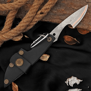 UM STEEL Handmade Hand Forged High-Polish Finish Multi-Purpose Compact Carbon Steel 3in Outdoor Utility <b>Knife</b> Protective Sheath - Product Image 2