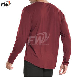 Camiseta informal de algodón 100% OEM para hombre, de color sólido, estilo largo, camiseta de verano de calidad, ropa de calle, camisetas de manga larga para hombre - Product Image 5