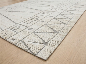 Alfombra Moderna Hecha a Mano con Diseño Tribal |   Alfombra de Lana Geométrica Contemporánea para Sala de Estar, Dormitorio e Interiores de Hotel - Product Image 2