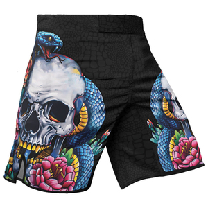 Pantalones Cortos de MMA para Hombre con Estampado de Calavera de Serpiente, de Secado Rápido, de Poliéster, para Entrenamiento de Artes Marciales Mixtas, Corte Regular, Talla Adulto - Product Image 1