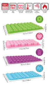 6 adet yapışmaz silikon şeker Molde sakızlı ayı dinozor Donut kalp 2 damlalıklar kalıpları süslemeleri için mükemmel Bakeware Set - Product Image 6