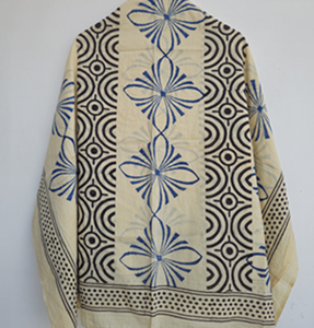 Hand Block Print Cotton <b>Sarong</b> Yellow Blue Beach Wrap Boho Pareo Cover Up Handmade Indian Scarf Summer Swimwear Wrap Resort - Product Image 4