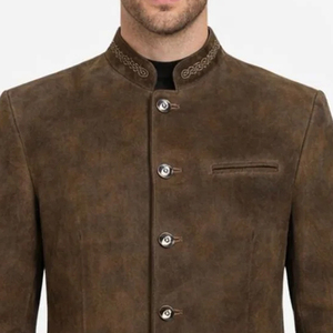 Veste Trachten pour homme sur mesure, style allemand - Design bavarois traditionnel, col montant, en laine respirante, pour usage extérieur - Product Image 4