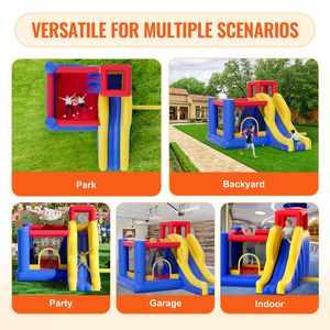 Casa de Brinco Inflable Grande para Exteriores con Tobogán, Soplador y Bolsa de Almacenamiento - Trampolín Familiar de Alta Calidad - Product Image 6