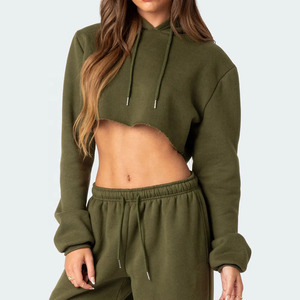 เสื้อครอปฮู้ดดี้ผ้าฟลีซสำหรับผู้หญิง ดีไซน์เน้นความสบาย เหมาะสำหรับใส่เที่ยวเล่นในฤดูหนาวและลุคแฟชั่นลำลอง - Product Image 5