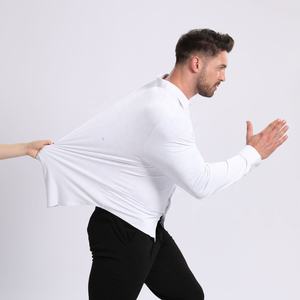 Camisa de Vestir Formal de Manga Larga para Hombre, 85% Poliéster, 15% Elastano, Color Sólido, Sin Costuras, Elástica, con Botones, para Negocios - Product Image 4