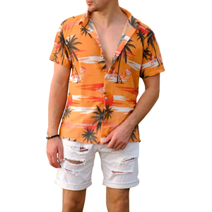 Chemise décontractée pour homme à manches longues, coupe classique, 100% coton, respirante, légère, pour la plage, les vacances, l'été - Product Image 1