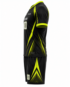 Ensemble de maillots et shorts de football personnalisés pour hommes, sublimés, respirants, anti-transpiration, uniforme de football unisexe pour adultes, été, 100% polyester - Product Image 4