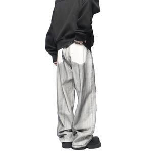 กางเกงยีนส์ฮิปฮอปทรงตรงสำหรับผู้ชายกางเกงยีนส์ทรงหลวมใส่สบาย - Product Image 2
