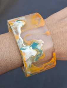 Pulseras de Resina Hechas a Mano con Cristales, Accesorios de Moda para Colecciones de Boutique, Bloques de Resina en Forma de Cubo - Product Image 5