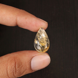 Citrine naturelle en forme de poire, cabochon, pierre précieuse, 10,10 carats, 21x12 mm, jaune, pour la fabrication de bijoux - Product Image 2