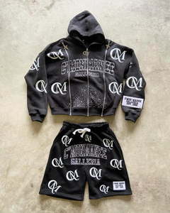 Conjunto de 2 Piezas Unisex de Corte Regular para Invierno, Color Sólido, Secado Rápido, Transpirable, Camiseta de Manga Corta y Pantalones Cortos para Vacaciones Casuales - Product Image 1