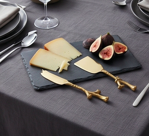Ensemble de couteaux à fromage en acier inoxydable avec design feuille d'or, spatules à tartiner pour la maison et la cuisine - Product Image 6