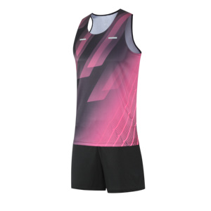 Conjunto Deportivo Cómodo para Atletismo de Verano, Uniforme para Correr al Aire Libre y Gimnasio, con Logotipo Personalizado, 100% Poliéster, Absorbente de Humedad - Product Image 6