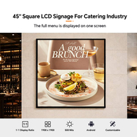 Lebendiges 45 Zoll Quadratisches LCD-Werbedisplay 1:1 Verhältnis 1900x1900 Android 11 Werbetafel für Pizza Pizzeria Bistro