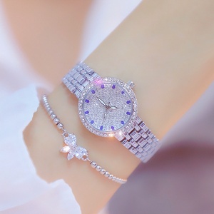 BS New Hot-Selling Fashion Full <b>Diamond</b> Women's <b>Watch</b> Quartz Movement Stainless Steel Band Alloy Case Blue <b>Diamond</b> Dial 30M - Product Image 3