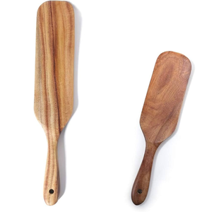 Spatule mélangeuse plate en bois d'acacia pour la cuisine, idéale pour la pâte à sourde - Product Image 3