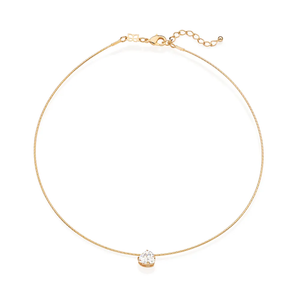 Heart Cut Cubic Zirconia Pendant Necklace 18K Gold Plated <b>Snake</b> Chain Minimalist Women's Everyday Jewelry - Product Image 1