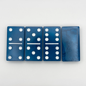 Jeu de dominos élégant en résine multicolore, tuiles numérotées durables, jeux de table classiques, boîte noire, forme personnalisée, faits à la main - Product Image 6