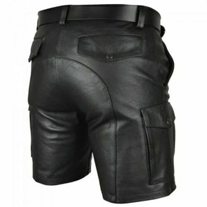 Pantalones Cortos de Cuero PU para Hombre, Estilo Casual, Tendencia de Moda de Verano, Estilo Punk para Club - Product Image 2