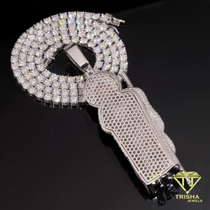 Iced Out 3D Figure Pendant Necklace With Moissanite Diamond 925 Sterling Silver Luxury Hip Hop Jewelry - Product Image 3