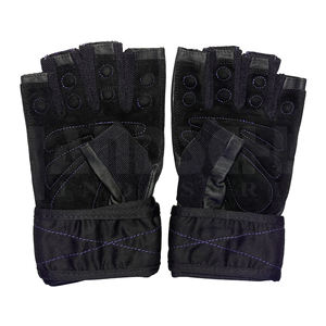 Gants de musculation professionnels Deep Purples avec bandes de maintien robustes pour les poignets |   Poignée antidérapante de qualité supérieure pour un équipement de musculation ultime - Product Image 2