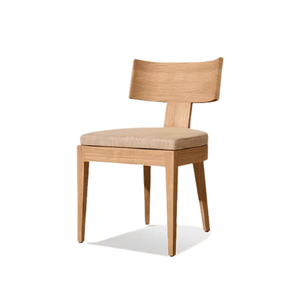 Modern <b>Teak</b> Wood Dining <b>Chair</b> Upholstered Seat Wooden Side <b>Chair</b> for Dining Room Villa Hotel - Product Image 1
