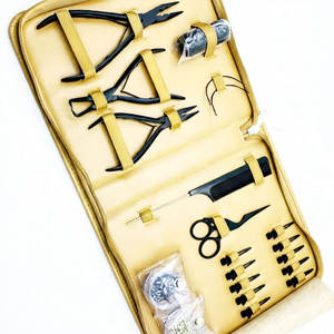Kit d'outils d'extension capillaire de qualité professionnelle en acier inoxydable, outils d'installation de micro-anneaux, accessoires professionnels pour extensions capillaires - Product Image 1