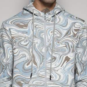 Sudadera con capucha de algodón grueso de alta calidad, personalizada, con cremallera completa, extragrande, de lujo, pesada, sin estampado. - Product Image 6