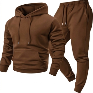 Ensemble de survêtements unisexes de haute qualité pour l'hiver, sweat-shirt pour couple, sweat-shirt uni, survêtement en molleton pour hommes - Product Image 5