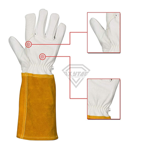 Custom Premium Leather Beekeeping Gloves Long Cow Split Suede Cuff Protective <b>Bee</b> Keeper Safety Work Gloves OEM ODM - Product Image 4