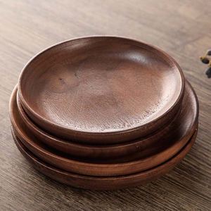 จานไม้ ภาชนะไม้ จานไม้เรียบสำหรับโต๊ะอาหาร - Product Image 2