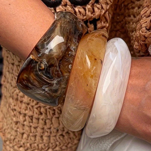 Handmade <b>Resin</b> Jewelry Bracelet For Women Chic Fashion Luxury Designer <b>Resin</b> Bangles For Women Elegant Wear - Product Image 1
