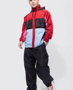 แจ็กเก็ตกันลมมีฮู้ดสำหรับผู้ชายเสื้อแจ็คเก็ตกลางแจ้งกันน้ำและกันลมมีฮู้ดสำหรับเล่นยิมวิ่งเล่นกีฬาเสื้อแจ็คเก็ตกันลมออกแบบโลโก้ได้ตามต้องการ - Product Image 4