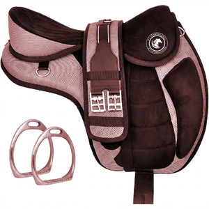 Nouvelle Selle d'Équitation Sans Arceau en Cuir Premium 2026 Style Western et Anglais pour l'Équitation - Product Image 2