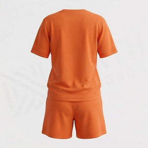 Women's Orange <b>Flame</b> Printed 2 Piece Shorts Set Short Sleeve T <b>Shirt</b> and Above Knee Shorts Casual Spring Summer Wear - Product Image 2
