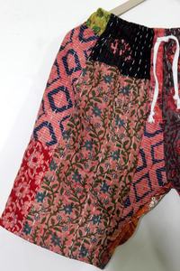 Short bohème taille haute avec cordon de serrage pour femme, patchwork vintage brodé à la main, petit style hippie, respirant, nouveauté - Product Image 4