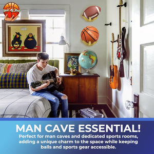 Soporte de Pared Dorado para Almacenamiento, Gancho para Baloncesto, Fútbol, Voleibol, Organizador para el Hogar - Product Image 2