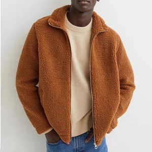 Warm <b>Fleece</b> <b>Sherpa</b> Jackets Faux Shearling Coats Oversized Winter Teddy Coat Zipper Outwear Men's Jacket - Product Image 1