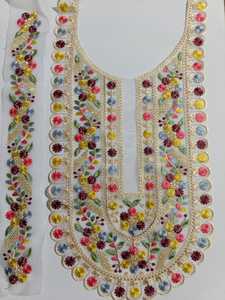 Elegante parche bordado decorativo multicolor para el cuello, ideal para kurti, salwar kameez y otras prendas étnicas. - Product Image 3