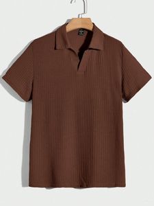 Custom Logo Men's Solid Color Breathable Waffle Knit <b>Short</b> Sleeve Polo Shirt Casual Summer Regular Fit 140g Needle Detection - Product Image 3